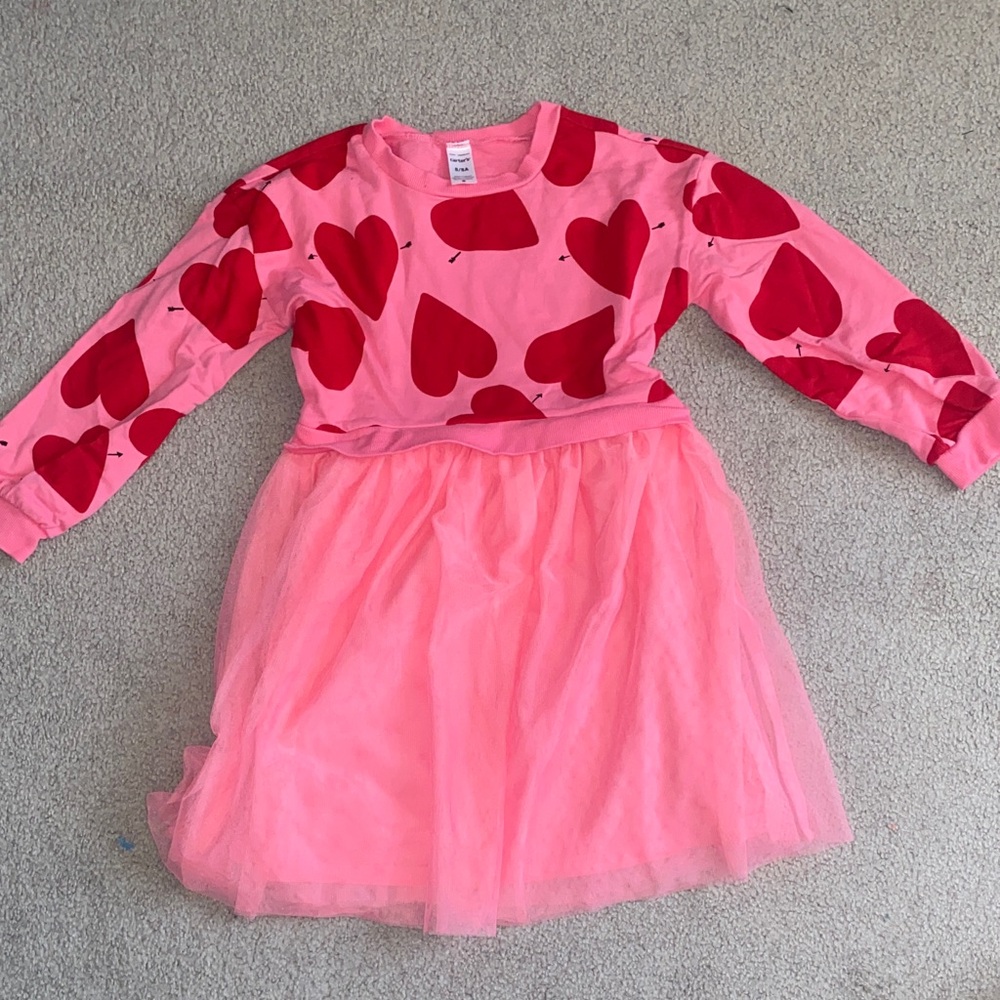 Carter's Pink Dress with Red Heart Design